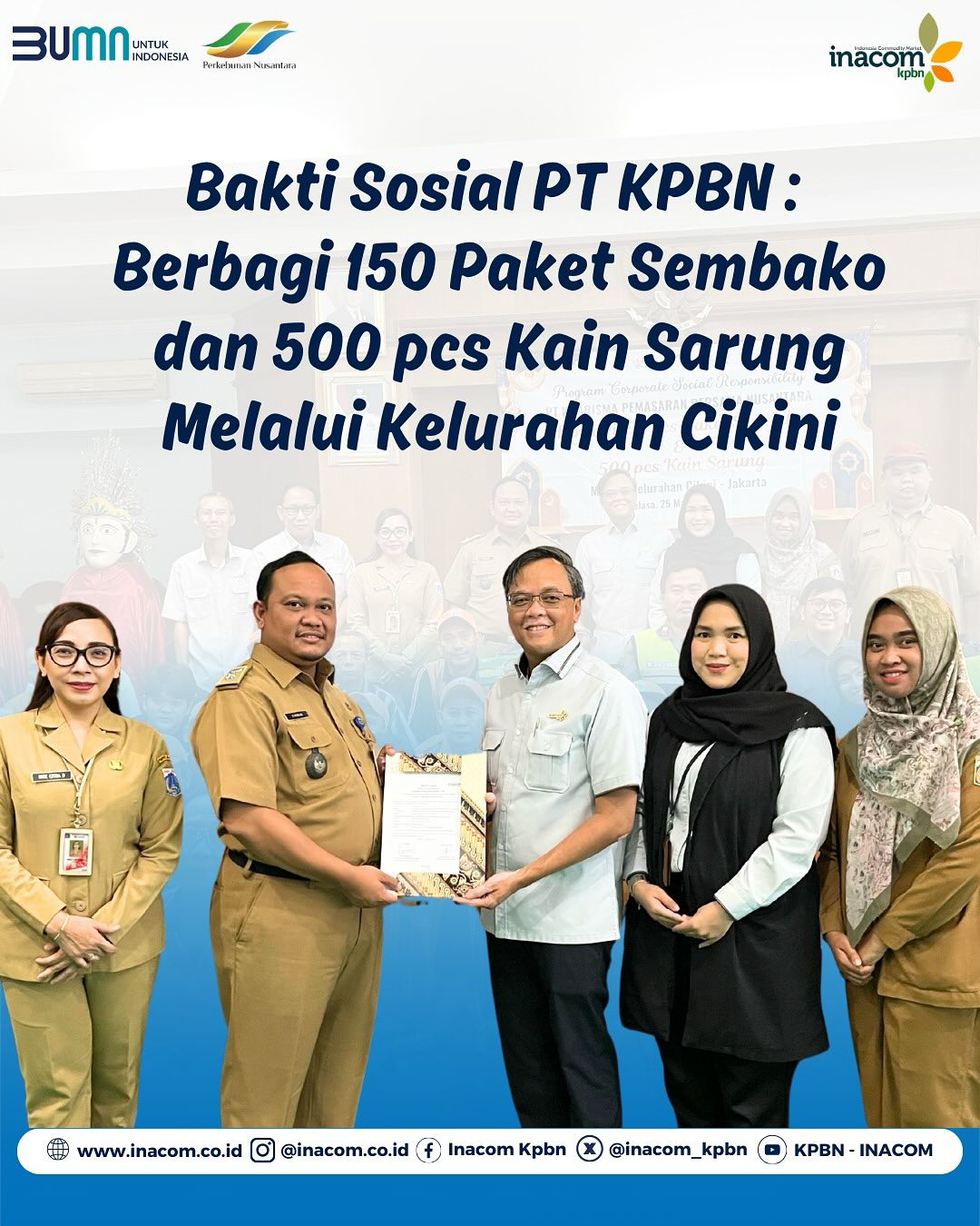 Bakti Sosial PT KPBN: Berbagi 150 Paket Sembako dan 500 pcs Kain Sarung Melalui Kelurahan Cikini